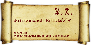 Weissenbach Kristóf névjegykártya