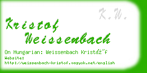 kristof weissenbach business card